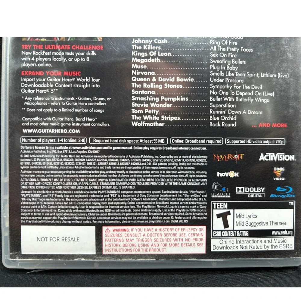 Guitar Hero 5 Sony PlayStation 3 PS3 Game Activision BLUS-30292 Complete CIB